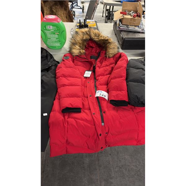 LADIES RED RUDSAK XL KNEE PUFFY JACKET