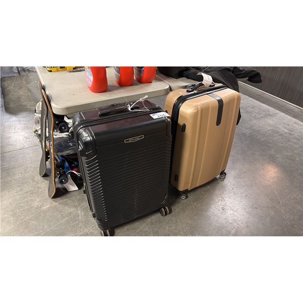 BLACK CAVALET AND BROWN SAMSONITE 29-INCH, LARGE-SIZED, HARD-SHELL  SUITCASES