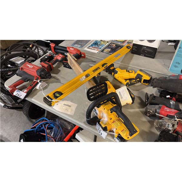DEWALT 20V POWER TOOLS INCL XR BRUSHLESS RECIPROCATING SAW, DCS381 RECIPROCATING SAW AND