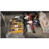 Image 1 : MISCELLANEOUS HAND TOOLS INCL BOLT CUTTERS HAMMERS, AXES, TRUWERX SCALING CHISEL, CAT RATCHET TIES