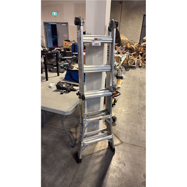 FEATHERLITE A-FRAME EXTENDABLE MULTIPURPOSE/CROSS-STEP LADDER/EXTENSION LADDER