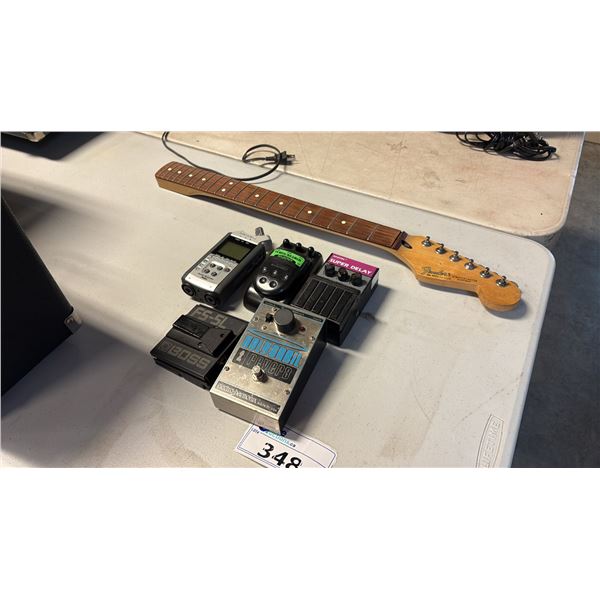 5 GUITAR PEDALS AND FENDER STRATOCASTER NECK