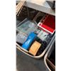 Image 4 : 3 BINS OF MIXED ITEMS INCL PARK TOOL TOOLS, SHIMANO, MAXXIS BIKE TIRES AND MORE