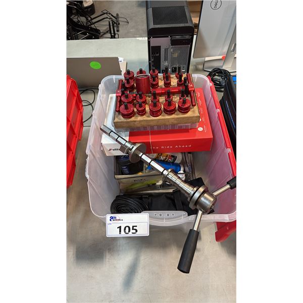 MIXED ITEMS INCL BIKE BEARING PRESS, LUBES AND MORE