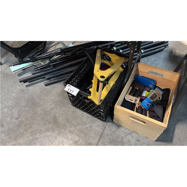 MISC ITEMS INCL BIKE STANDS/WALL MOUNT RACK, DURA PRODUCT TUBES, BIKE GRIPS AND MORE