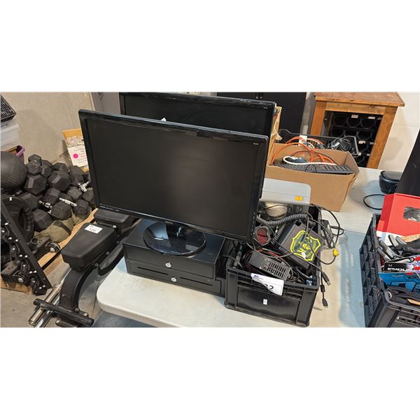 MERCHANDISE EQUIPMENT INCL 2 CASH REGISTER TILT, 2  BENQ GL2450-B 24-INCH MONITORS, 2 EPSON THERMAL