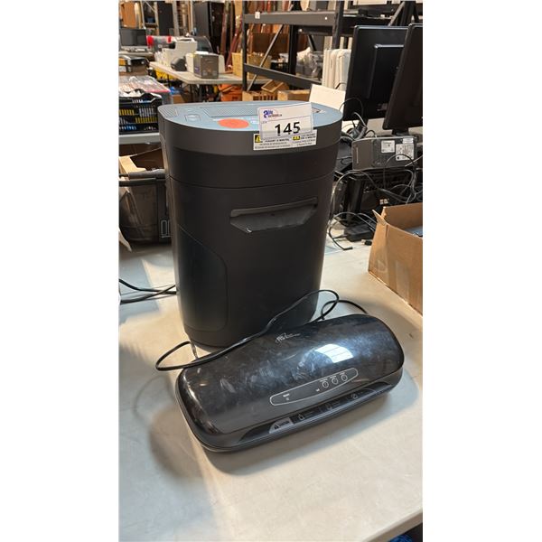 ROYAL SOVEREIGN THERMAL LAMINATOR AND ROYAL 1510MX CROSS-CUT PAPER SHREDDER