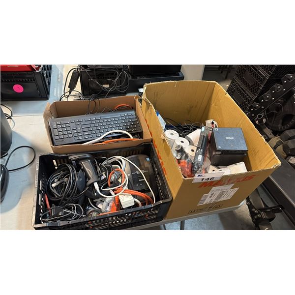 MERCHANDISE EQUIPMENT INCL EPSON THERMAL PRINTER, 3 USB BARCODE SCANNERS, BROTHER QL-700