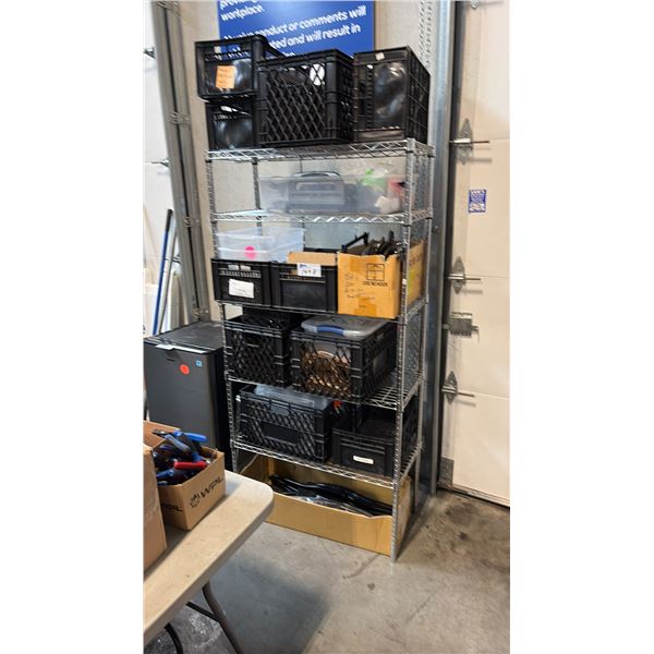 6' FT HEIGHT METRO RACKS W/ CONTENTS - MUST TAKE ALL