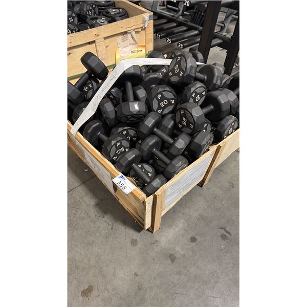 CRATE FULL OF HAND AND PLATE WEIGHTS