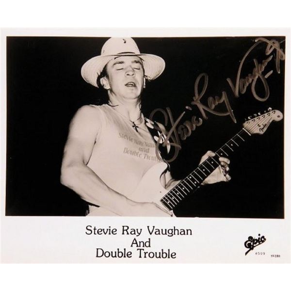 Stevie Ray Vaughan facsimile signed promo photo