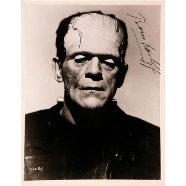 Boris Karloff signed portrait photo
