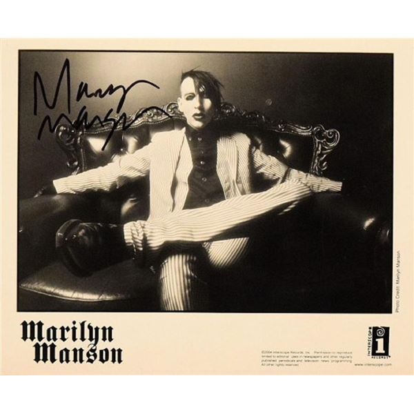 Marilyn Manson facsimile signed promo photo