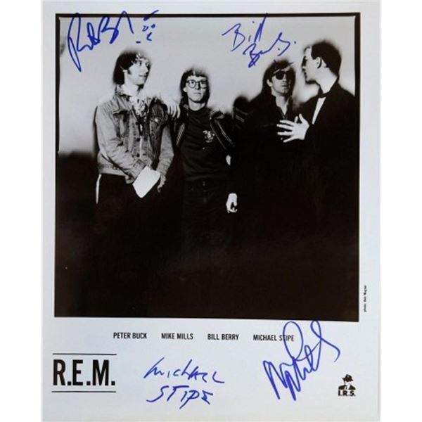 R.E.M. facsimile signed promo photo