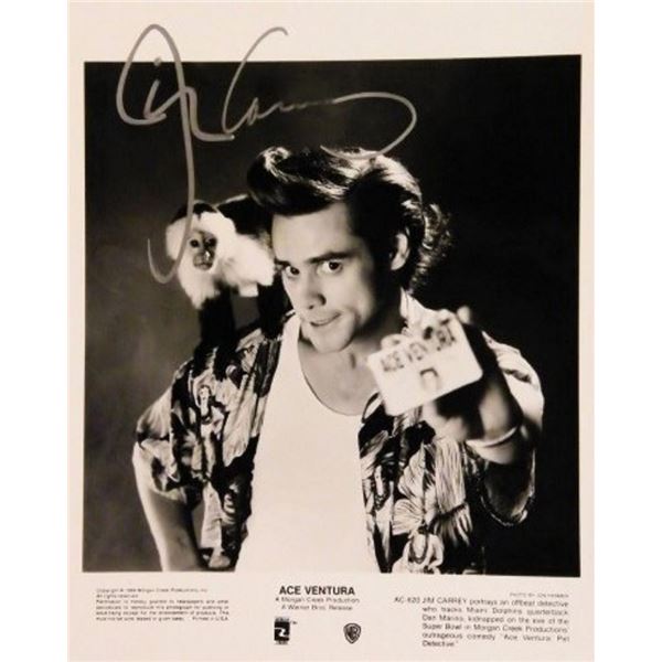 Jim Carrey Ace Ventura facsimile signed promo photo