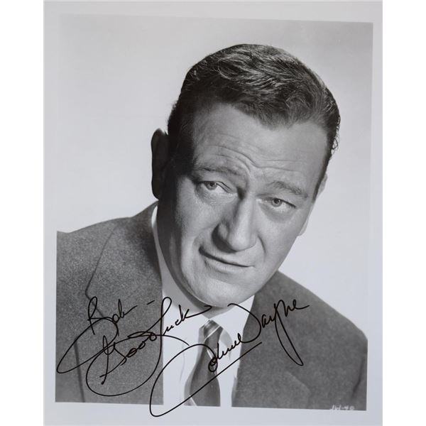 John Wayne facsimile signed portrait photo