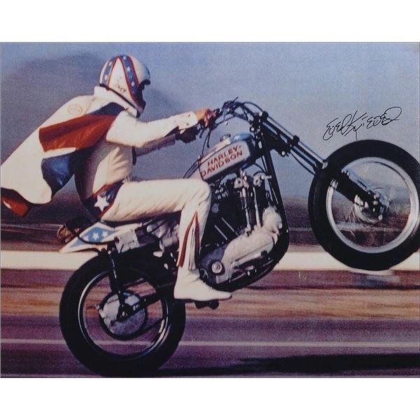 Evel Knievel facsimile signed  photo
