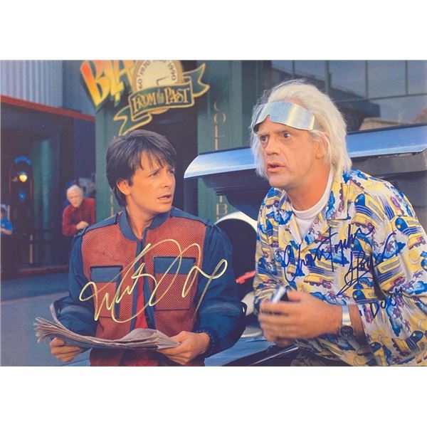 Back to the Future Michael J. Fox and Christopher Lloyd facsimile signed movie photo
