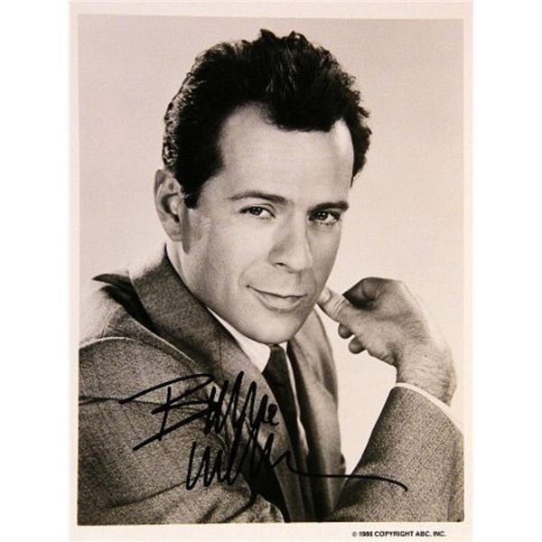 Bruce Willis signed Moonlighting photo