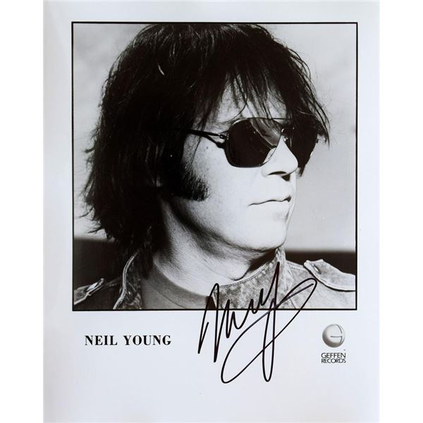 Neil Young facsimile signed photo