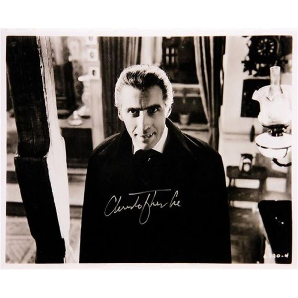 Dracula Christopher Lee signed portrait photo