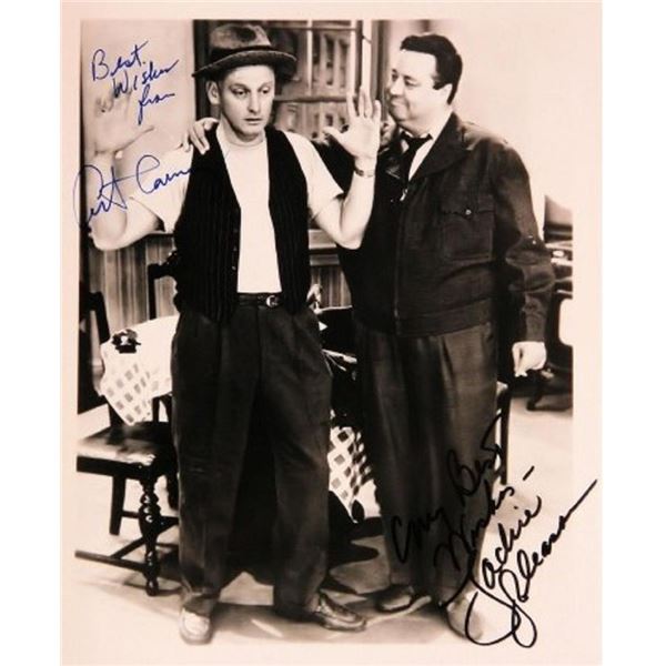 Art Carney and Jackie Gleason signed portrait photo
