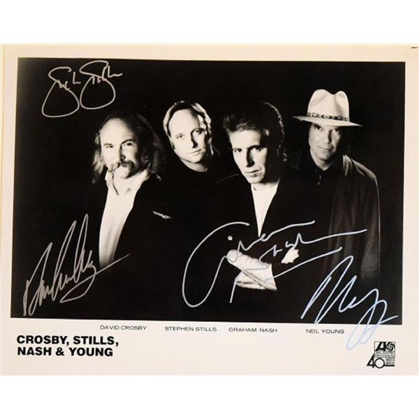 Crosby, Stills, & Nash facsimile signed promo photo