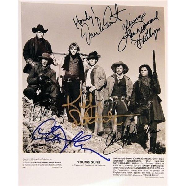 Young Guns cast facsimile signed photo