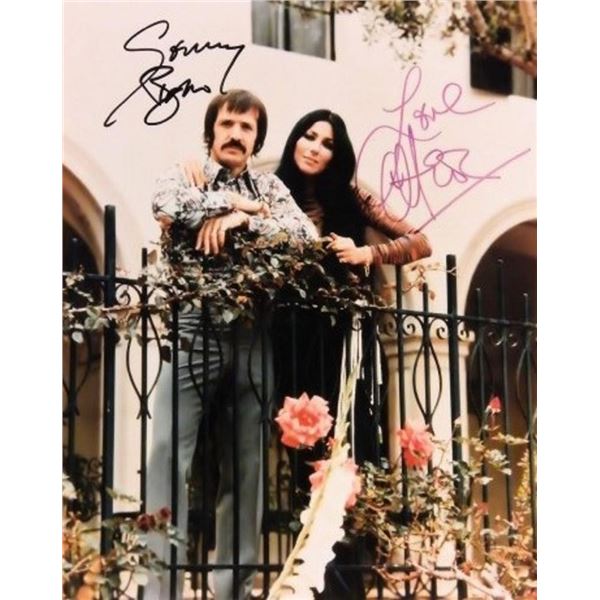 Sonny & Cher facsimile signed promo photo