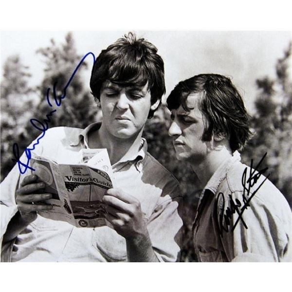 Paul McCartney & Ringo Starr signed movie photo
