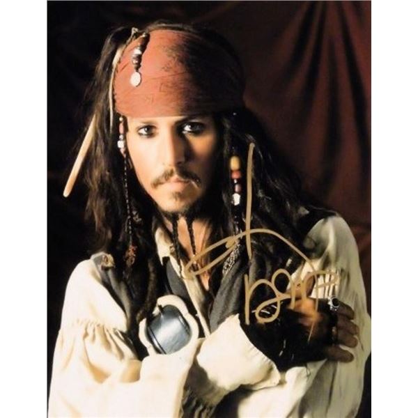 Johnny Depp Pirates of the Caribbean facsimile signed movie photo
