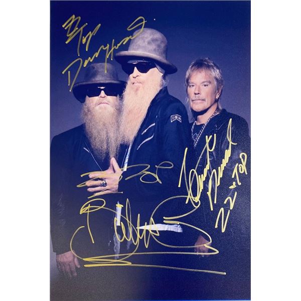ZZ Top facsimile band signed photo
