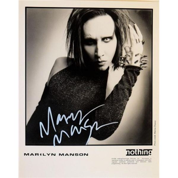 Marilyn Manson facsimile signed promo photo