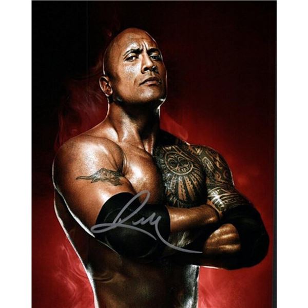 The Rock Dwayne Johnson facsimile signed photo