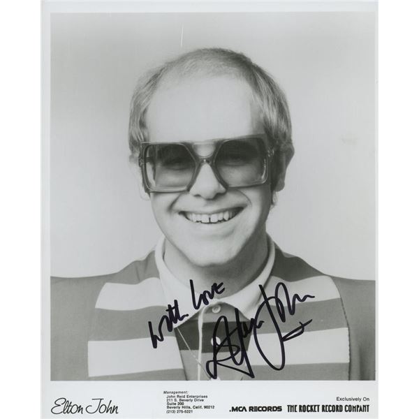 Elton John facsimile signed photo