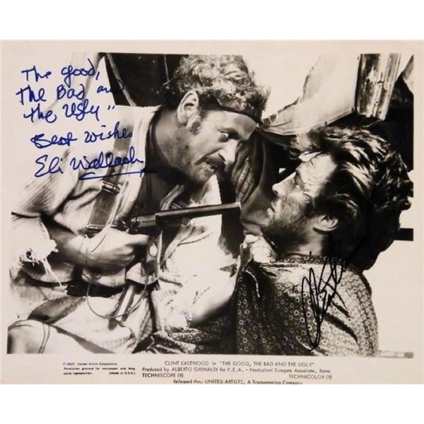 Clint Eastwood and Eli Wallach facsimile signed promo photo
