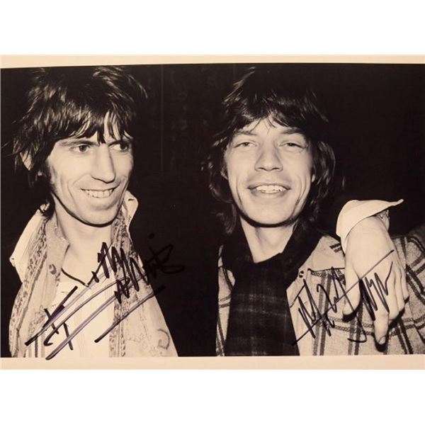 Keith Richards and Mick Jagger facsimile signed promo photo