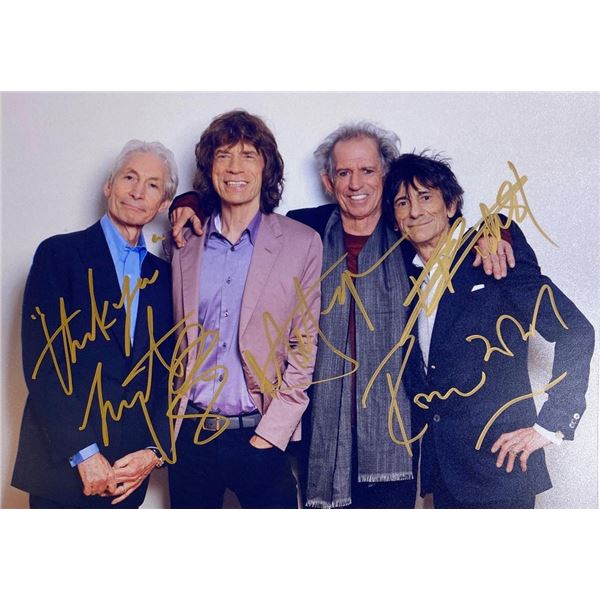 The Rolling Stones facsimile band signed photo