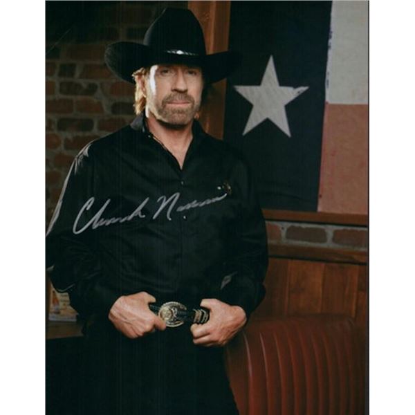 Chuck Norris facsimile signed photo