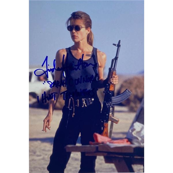 Terminator 2: Judgment Day Linda Hamilton facsimile signed movie photo