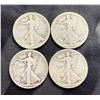Image 1 : WALKING LIBERTY SILVER HALF DOLLARS - 1916D, 1917, 1918, AND 1919