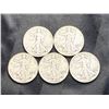 Image 1 : WALKING LIBERTY SILVER HALF DOLLARS - 1935,1941,1942,1942D, AND 1943