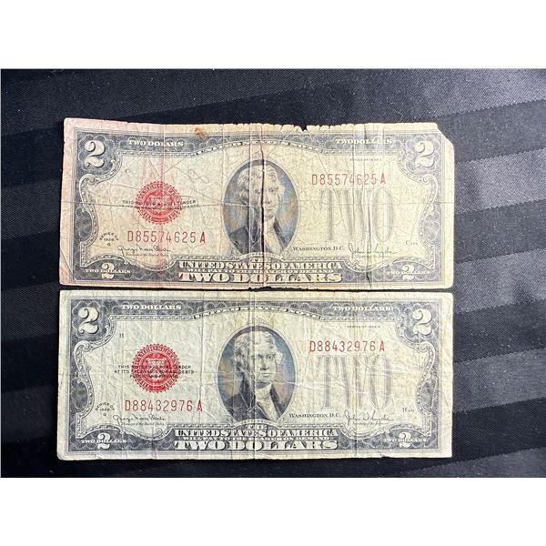 UNITED STATES NOTES - 1953 SERIES $2 BILLS; LOT OF 2