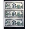 Image 1 : UNCIRCULATED SERIES 2003 $2 BILLS THAT HAVE BEEN COLORIZED WITH MINNESOTA-SPECIFIC OVERLAY; LOT OF 3
