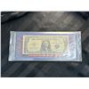 Image 1 : PAPER CURRENCY - 1935 ONE DOLLAR SILVER CERTIFICATE; ON INFORMATIONAL CARDBOARD