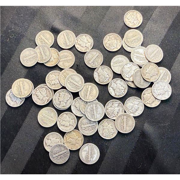 MERCURY SILVER DIMES - LOT; 122 GRAMS TOTAL WEIGHT