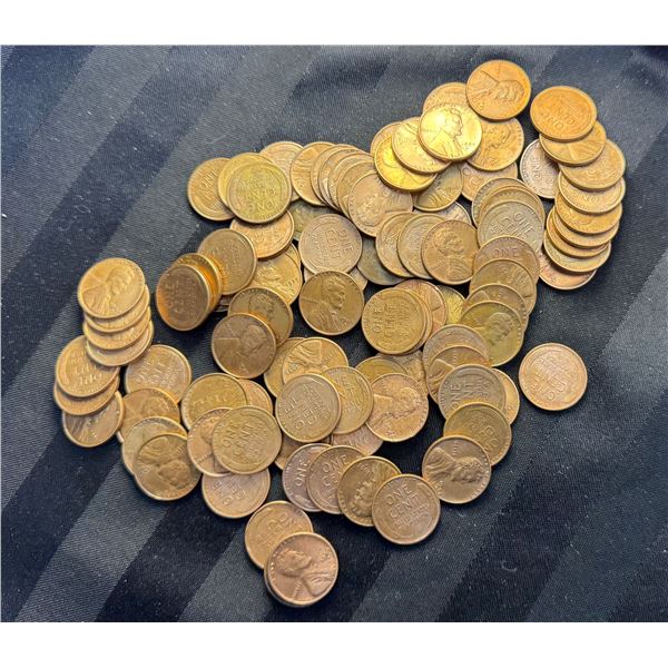 WHEAT PENNIES - LOT; 312 GRAMS TOTAL WEIGHT