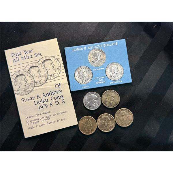 SUSAN B. ANTHONY DOLLARS, SACAGAWEA DOLLAR, AND US PRESIDENTIAL DOLLARS