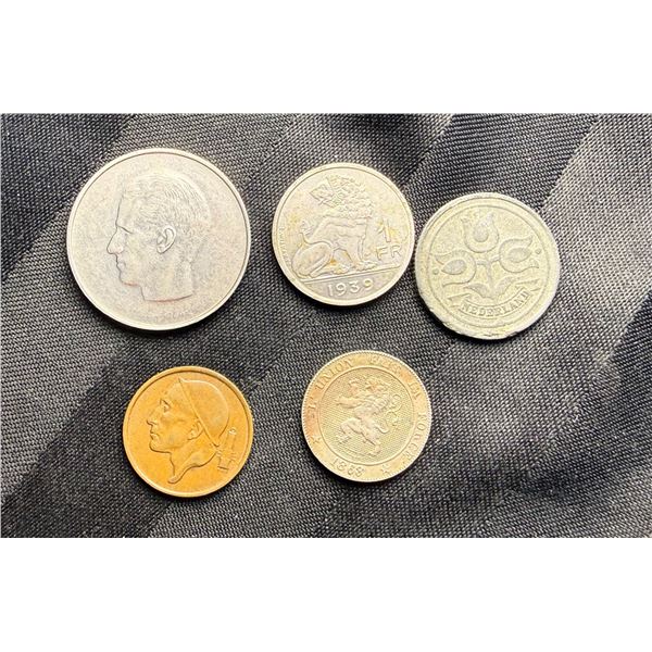 VARIOUS COINS FROM BELGIUM AND FROM THE NETHERLANDS