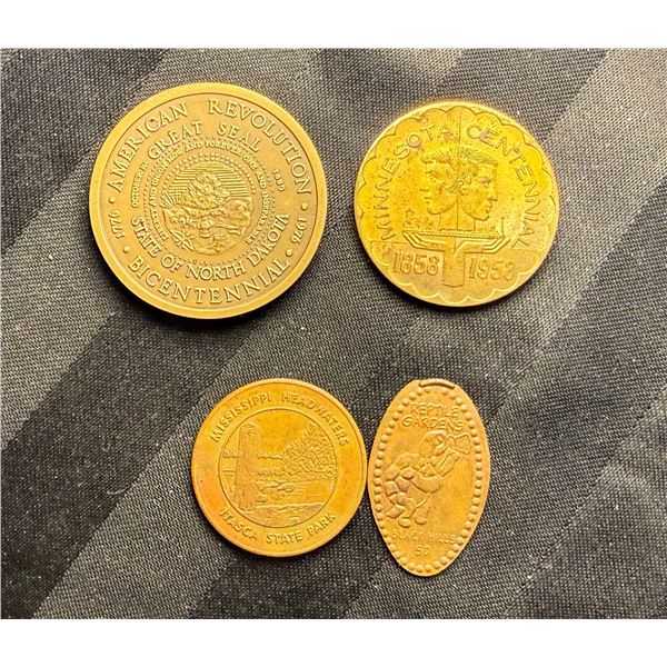 COMMEMORATIVE MEDALS AND TOKENS - INCLUDING 1958 MINNESOTA CENTENNIAL AND 1976 NORTH DAKOTA BICENTEN